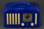 Bright Lapis Blue Catalin Emerson EP-375 ’5+1’ Radio w/ Handle - Incredible